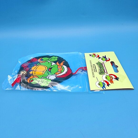 Vintage 1991 Teenage Mutant Ninja Turtles Michelangelo in Wreath wi/ Bell Christ - Picture 3 of 7